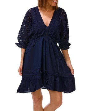Thumbnail 1: Dotti Women's 3/4 Sleeve Eyelet Dress  