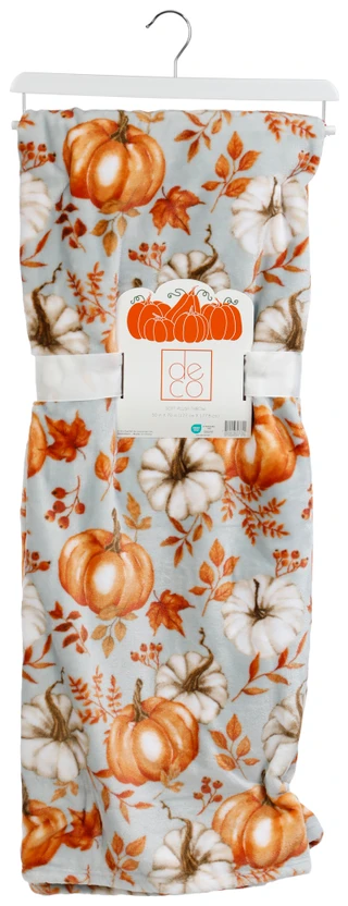 Thumbnail 1: deco 50x70 Pumpkin Harvest Soft Plush Throw Blanket 