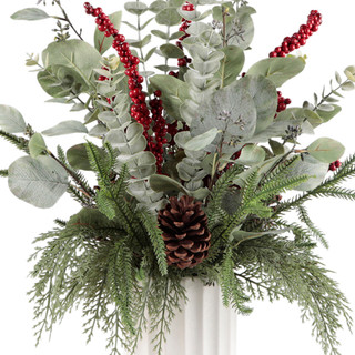 Thumbnail 2: FLORA BUNDA 28.5" Christmas Mixed Arrangement in Ceramic Vase 