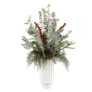 Thumbnail 1: FLORA BUNDA 28.5" Christmas Mixed Arrangement in Ceramic Vase 