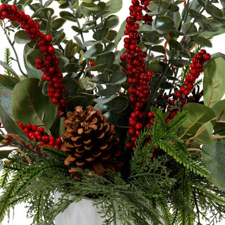 Thumbnail 3: FLORA BUNDA 28.5" Christmas Mixed Arrangement in Ceramic Vase 
