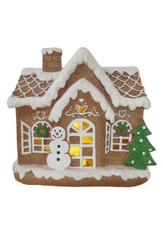 Thumbnail 1: Magical Season 8" LED White Gingerbread House 