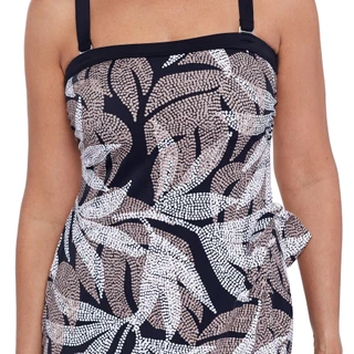 Thumbnail 3: Shape Solver Womens Dot Leaf Me Bandeau Sarong  One-Piece Swimsuit 