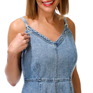 Thumbnail 2: Steve Madden Women's Sleeveless Midi Denim Dress 