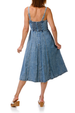 Thumbnail 3: Steve Madden Women's Sleeveless Midi Denim Dress 