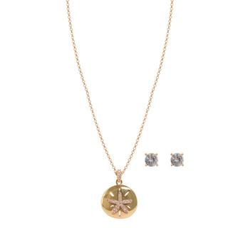 Thumbnail 2: Juilliet Sand Dollar Necklace and Earring Set 