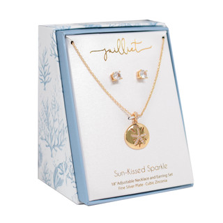 Thumbnail 1: Juilliet Sand Dollar Necklace and Earring Set 