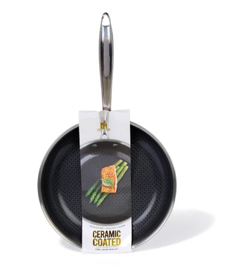 Thumbnail 1: Lexi Home Tri-Ply Stainless Steel 10" Ceramic Fry Pan 