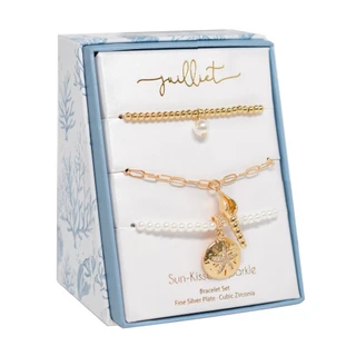 Thumbnail 1: Juilliet 3 Pc Gold Tone Shell Charm Bracelets Set 