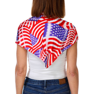 Thumbnail 2: Jessica McClintock Women's American Flag Matte Satin Scarf 