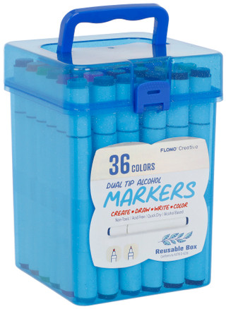 Thumbnail 1: FLOMO 36-Count Dual Tip Chisel & Fine Tip Markers 