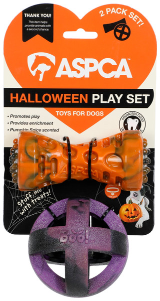 Thumbnail 1: ASPCA 2 Pk Halloween Bone and Cage Ball Set 