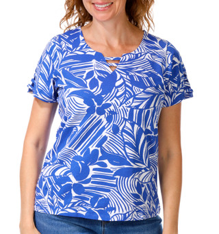 Thumbnail 1: Stella Parker Women's Short Flutter Sleeve Top 