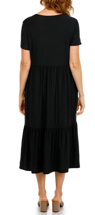 Thumbnail 2: Emily Daniels Women's Short Sleeve Crew Neck Jersey Maxi Dress 