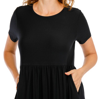 Thumbnail 3: Emily Daniels Women's Short Sleeve Crew Neck Jersey Maxi Dress 