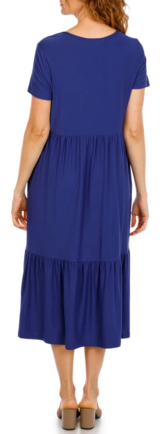 Thumbnail 2: Emily Daniels Women's Short Sleeve Crew Neck Jersey Maxi Dress 
