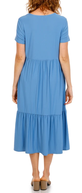 Thumbnail 3: Emily Daniels Women's Short Sleeve Crew Neck Jersey Maxi Dress 