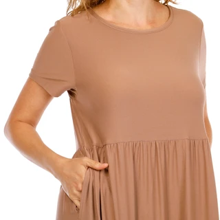 Thumbnail 3: Emily Daniels Women's Short Sleeve Crew Neck Jersey Maxi Dress 