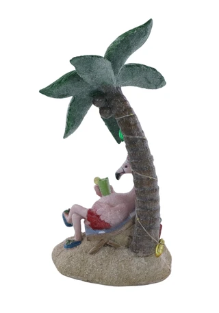 Thumbnail 3: Magical Season 12.2" LED Resin Flamingo & Palm Tree Figurine 