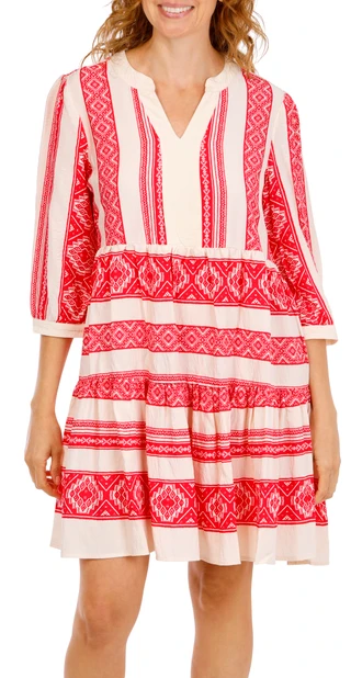 Thumbnail 1: FIGUEROA & FLOWER Women's 3/4 Sleeve Print Shirt Dress 