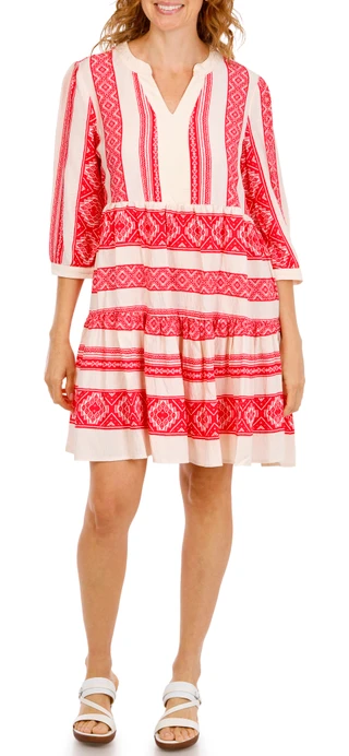 Thumbnail 3: FIGUEROA & FLOWER Women's 3/4 Sleeve Print Shirt Dress 