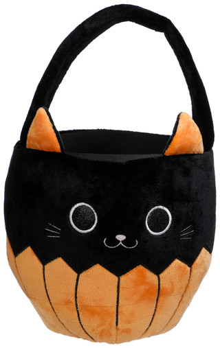 Thumbnail 1: LINZY Harvest Pumpkin Cat Trick or Treat Basket 