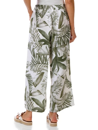 Thumbnail 3: Cristina Vergani Women's Printed Linen Capris  