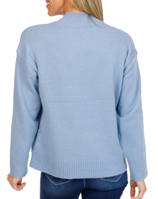 Thumbnail 4: ADRIENNE VITTADINI Women's Soutache Lasso Heart Long Sleeve Sweater 