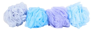 Thumbnail 2: Bliss 4 Pk Exfoliating Mesh Bath Sponges w/ Travel Bag 