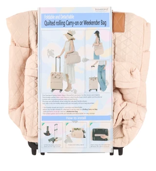 Thumbnail 1: Traveland Quilted Rolling Carry-On or Weekender Bag 