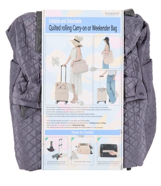 Thumbnail 1: Traveland Quilted Rolling Carry-On or Weekender Bag 