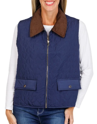 Thumbnail 1:  Jade & Ivory by 26 International Women's Zippered Vest Jacket 