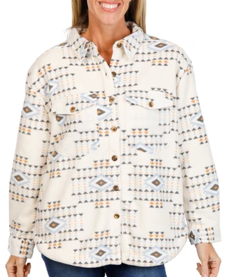 Thumbnail 1: Enlighten Women's Long Sleeve Button Down 4 Pocket Sherpa Shacket 