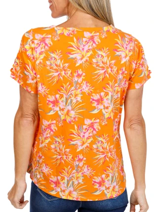 Thumbnail 2: Island Collection by Stella Parker Women's Cut Out V-Neck and Sleeves Top 