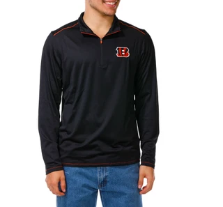 Thumbnail 1: CINCINNATI BENGALS Men's Cincinnati Bengals Quarter Zip Pullover  