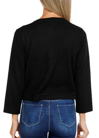 Thumbnail 2: Nina Leonard Women's Pearl Neck Shrug 