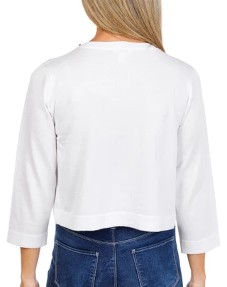 Thumbnail 2: Nina Leonard Women's Pearl Neck Shrug 