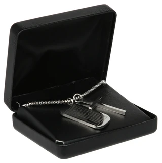 Thumbnail 1: NES GROUP Men's Dog Tag & Cross Pendant Necklace  