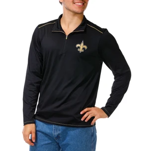 Thumbnail 1: NEW ORLEANS SAINTS Men's Active New Orleans Saints Quarter Zip Pullover  