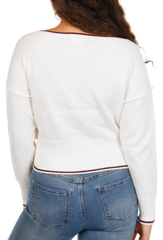 Thumbnail 2: No Comment Juniors Boat Neck Shooting Stars Applique Sweater 