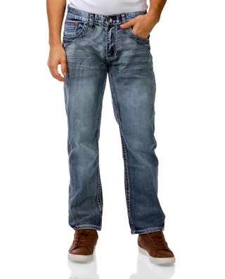 Thumbnail 1: True Luck Men's Bold Stitch Skinny Jeans  