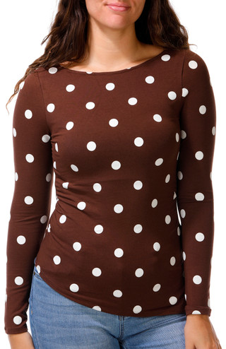 Thumbnail 1: Madden Girl Juniors Ruched Asymmetrical Polka Dot Top 