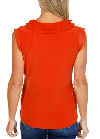 Thumbnail 2: Tommy Hilfiger Women's Ruffle Front Cap Sleeve Top 