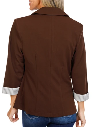 Thumbnail 2: Soho Apparel Women 3/4 Sleeve One-Button Blazer 