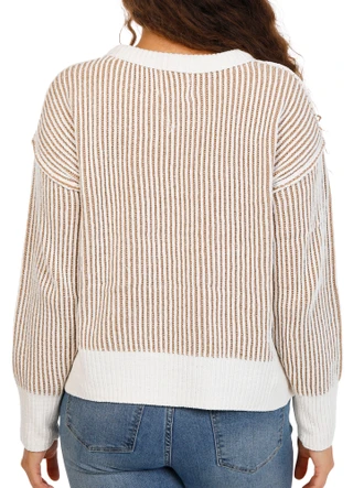 Thumbnail 3: No Comment Juniors Plaited Stitch Crew Neck Pullover Sweater 