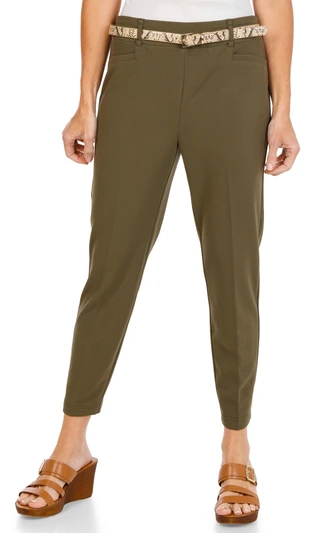 Thumbnail 1: Soho Women's Petite Belted Pull On Pants  