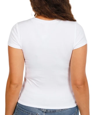 Thumbnail 2: BOZZOLO Juniors Ribbed Stretch Crew Neck Top 