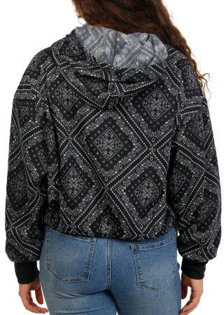 Thumbnail 2: Pie In The Sky Juniors Bandana Print Elastic Waist Kangaroo Pocket Hoodie 