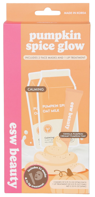 Thumbnail 1: ESW BEAUTY 3 Pc Pumpkin Spice Glow Calming Face Masks & Lip Treatment 