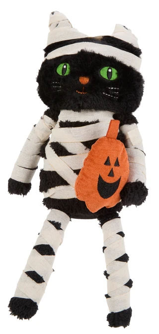 Thumbnail 1: ical Season 17 in Mummy Cat with Pumpkin Halloween Decor 